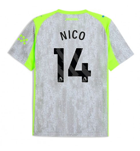 Moške Nogometnih dresov Manchester City Nico Gonzalez #14 Tretji 2025-26 Kratki rokavi Moške Nogometnih dresov Manchester City Nico Gonzalez #14 Tretji 2025-26 Kratki rokavi